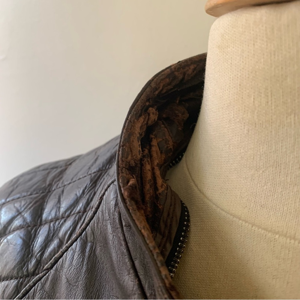 Vintage Leather Bomber cafe Racer Jacket - Picture 4 of 10